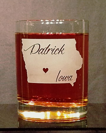 Personalized Iowa Whiskey Glass