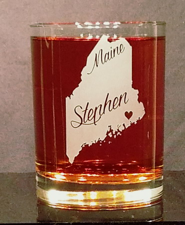 Personalized Maine Whiskey Glass