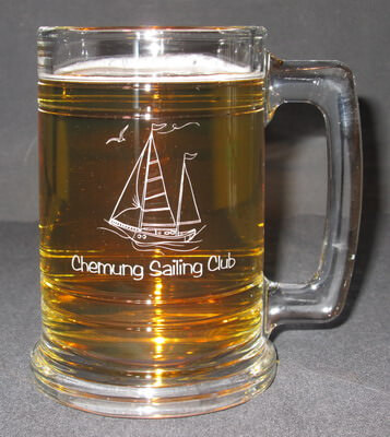 Nautical Pilsner Beer Glass Set Sailboat Anchor Beach House 