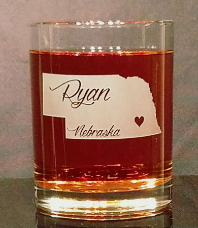 Personalized Nebraska Whiskey Glass