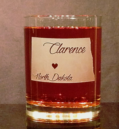 Personalized North Dakota Whiskey Glass