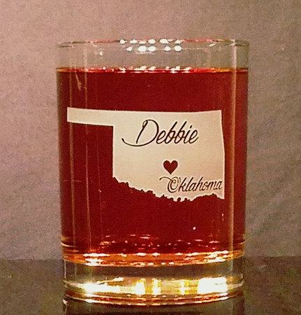 Personalized Oklahoma Whiskey Glass