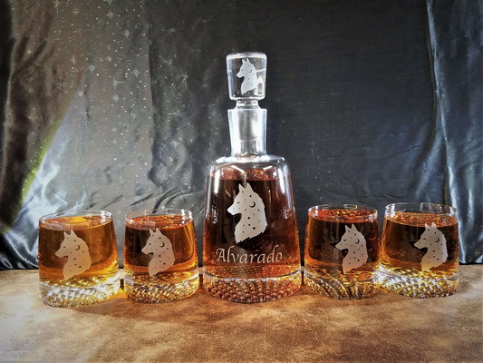 Personalized Engraved Park Avenue Whiskey Decanter Set