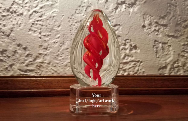 Personalized Engraved Pisa Art Glass Award