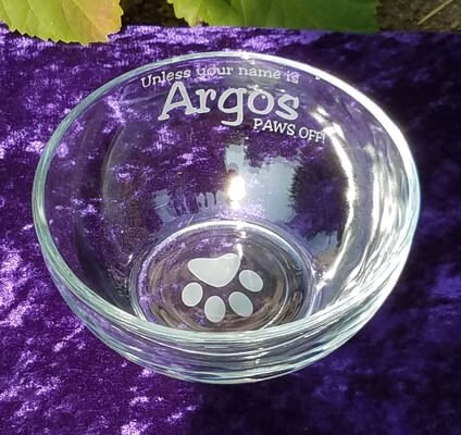 Personalized Engraved 6 inch Round Dog Bowl