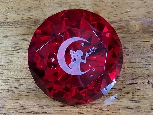 Personalized Engraved Ruby Crystal Paperweight