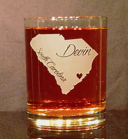 Personalized South Carolina Whiskey Glass