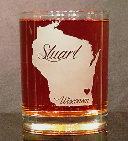 Personalized Wisconsin Whiskey Glass