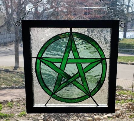 Green Pentacle Window Panel