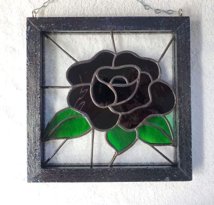 Black Rose Window Panel
