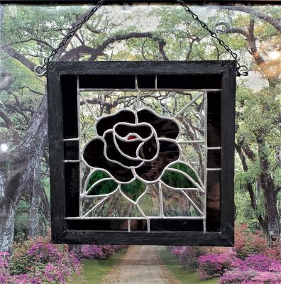 Black Rose Window Panel