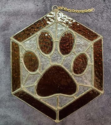 Brown Octagon Paw Print