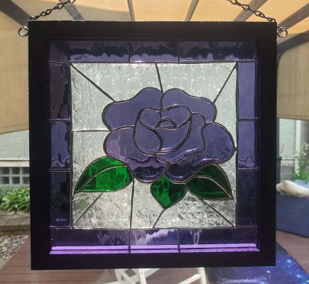 Purple Rose Window Panel