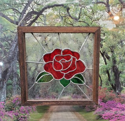 Red Rose Window Panel